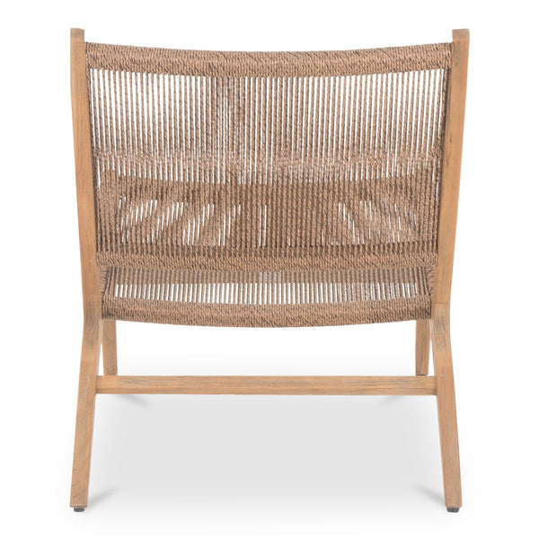 Moe's Home Palma Outdoor Lounge Chair - Elegant Teak Frame With All-weather Wicker For Indoor Or Outdoor Use Brown Solid Teak Frame,Synthetic Rattan Cv-1022-03
