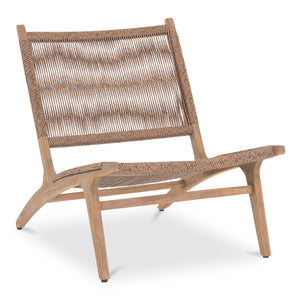 Moe's Home Palma Outdoor Lounge Chair - Elegant Teak Frame With All-weather Wicker For Indoor Or Outdoor Use Brown Solid Teak Frame,Synthetic Rattan Cv-1022-03