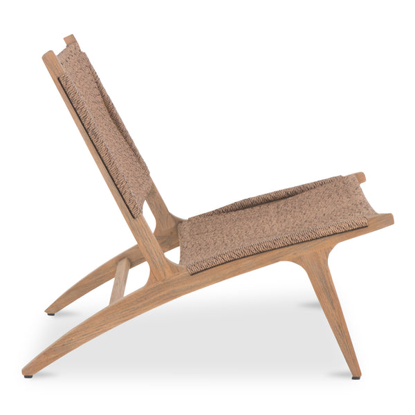 Moe's Home Palma Outdoor Lounge Chair - Elegant Teak Frame With All-weather Wicker For Indoor Or Outdoor Use Brown Solid Teak Frame,Synthetic Rattan Cv-1022-03