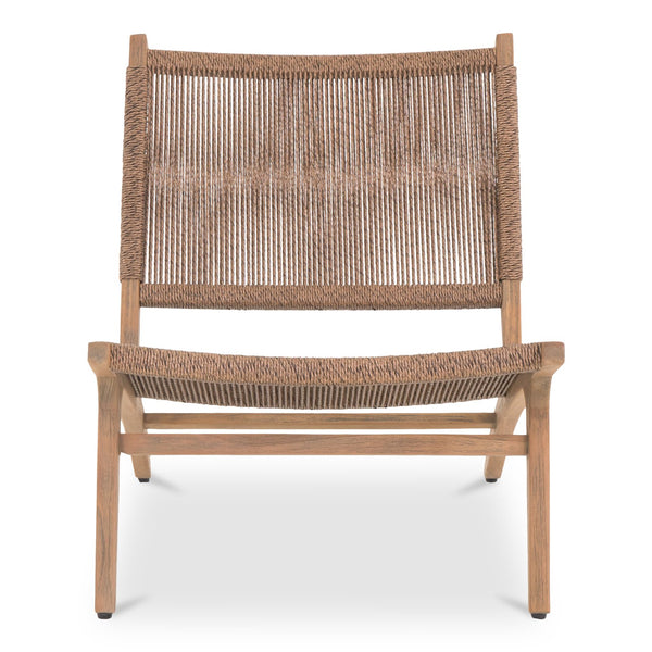 Moe's Home Palma Outdoor Lounge Chair - Elegant Teak Frame With All-weather Wicker For Indoor Or Outdoor Use Brown Solid Teak Frame,Synthetic Rattan Cv-1022-03