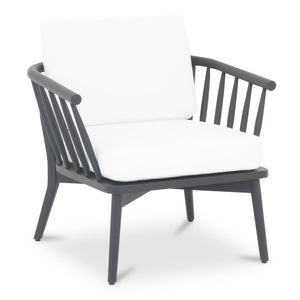 Moe's Home Wren Outdoor Lounge Chair - Elegant Solid Teak Design With Uv-protected Upholstery For Outdoor Relaxation White Solid Teak Frame,100% Polyester Upholstery Cv-1023-18