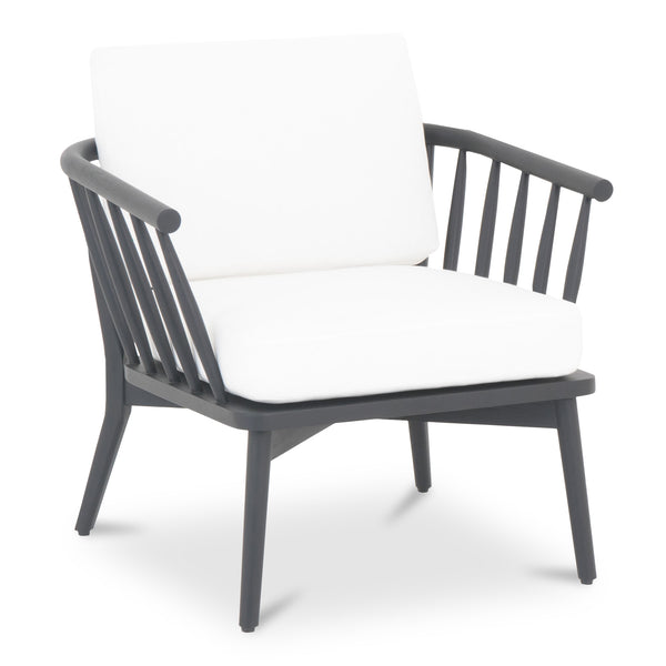 Moe's Home Wren Outdoor Lounge Chair - Elegant Solid Teak Design With Uv-protected Upholstery For Outdoor Relaxation White Solid Teak Frame,100% Polyester Upholstery Cv-1023-18