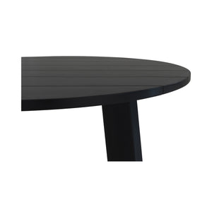 Moe's Home Delta Outdoor Dining Table - Elegant Solid Teak Design With Minimalist Aesthetic For 8 Guests Black Solid Teak Cv-1024-02