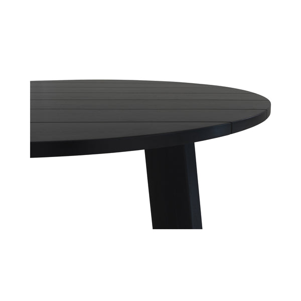 Moe's Home Delta Outdoor Dining Table - Elegant Solid Teak Design With Minimalist Aesthetic For 8 Guests Black Solid Teak Cv-1024-02