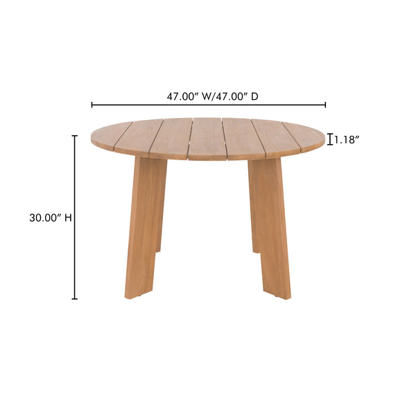 Moe's Home Delta Outdoor Dining Table - Elegant Solid Teak Design With Minimalist Aesthetic For 8 Guests Natural Solid Teak Cv-1024-24