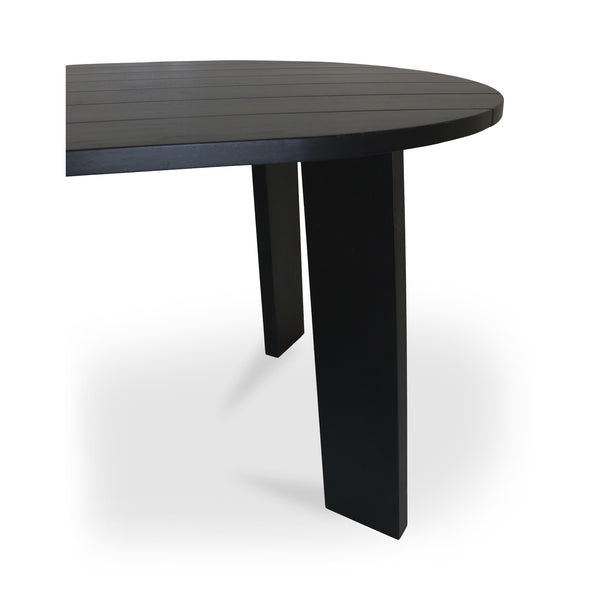 Moe's Home Delta Outdoor Dining Table - Elegant Solid Teak Design With Minimalist Aesthetic For 8 Guests Black Solid Teak Cv-1025-02