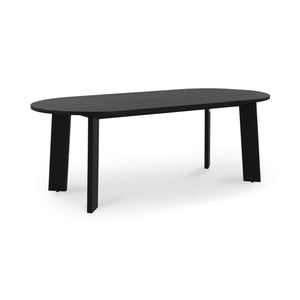 Moe's Home Delta Outdoor Dining Table - Elegant Solid Teak Design With Minimalist Aesthetic For 8 Guests Black Solid Teak Cv-1025-02