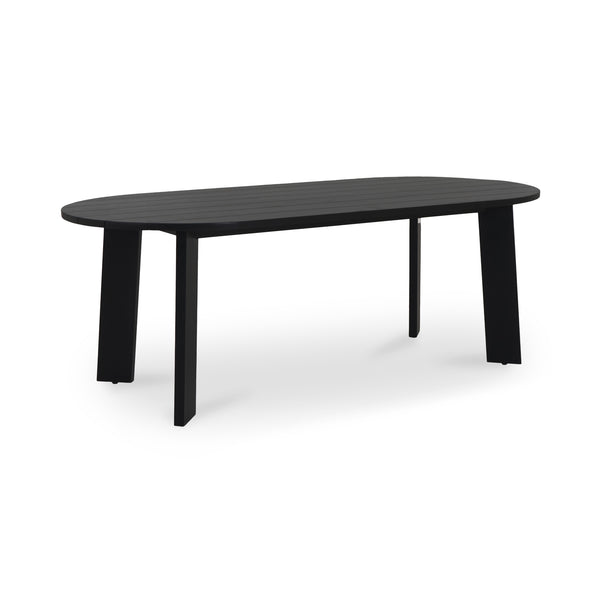 Moe's Home Delta Outdoor Dining Table - Elegant Solid Teak Design With Minimalist Aesthetic For 8 Guests Black Solid Teak Cv-1025-02