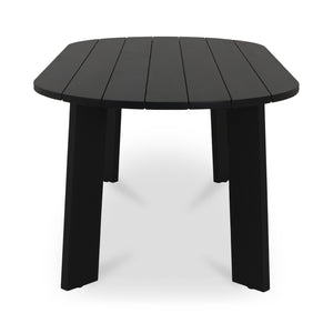 Moe's Home Delta Outdoor Dining Table - Elegant Solid Teak Design With Minimalist Aesthetic For 8 Guests Black Solid Teak Cv-1025-02