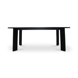 Moe's Home Delta Outdoor Dining Table - Elegant Solid Teak Design With Minimalist Aesthetic For 8 Guests Black Solid Teak Cv-1025-02