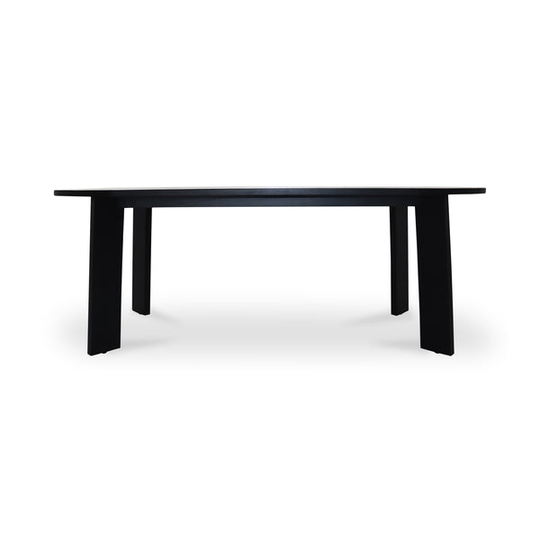 Moe's Home Delta Outdoor Dining Table - Elegant Solid Teak Design With Minimalist Aesthetic For 8 Guests Black Solid Teak Cv-1025-02