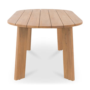 Moe's Home Delta Outdoor Dining Table - Elegant Solid Teak Design With Minimalist Aesthetic For 8 Guests Natural Solid Teak Cv-1025-24