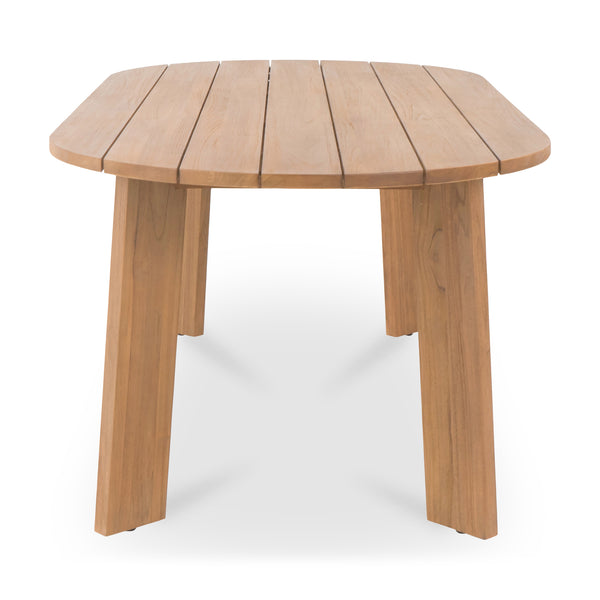 Moe's Home Delta Outdoor Dining Table - Elegant Solid Teak Design With Minimalist Aesthetic For 8 Guests Natural Solid Teak Cv-1025-24