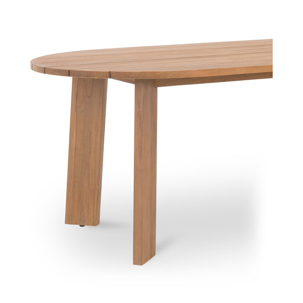 Moe's Home Delta Outdoor Dining Table - Elegant Solid Teak Design With Minimalist Aesthetic For 8 Guests Natural Solid Teak Cv-1025-24