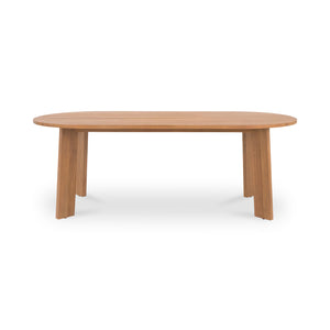 Moe's Home Delta Outdoor Dining Table - Elegant Solid Teak Design With Minimalist Aesthetic For 8 Guests Natural Solid Teak Cv-1025-24
