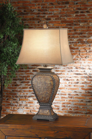 Tooled Leather Table Lamp CVAUP522 Crestview Collection