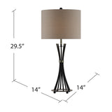 Quinn Banded Rods Table Lamp CVAZER043SNG Crestview Collection