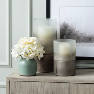 Ellery Metallic smoke hurricane Globes CVCZHN045M Crestview Collection