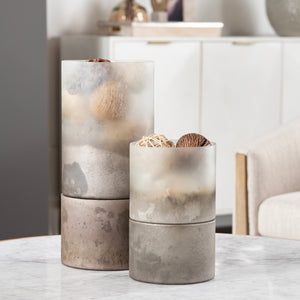 Ellery Metallic smoke hurricane Globes CVCZHN045S Crestview Collection