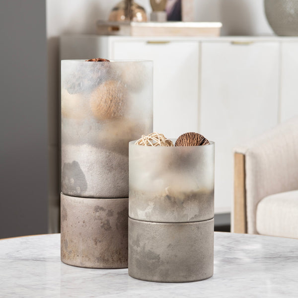 Ellery Metallic smoke hurricane Globes CVCZHN045S Crestview Collection