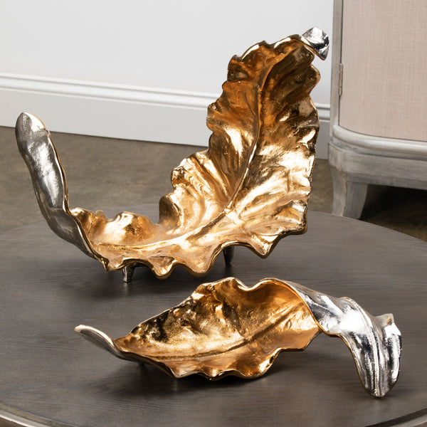 Willow Two-toned Sculptural Leaf I CVDZEN004 Crestview Collection