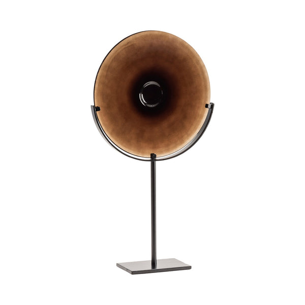 Miramar Tall Umber Blown Glass Disc with Stand CVDZEN068BR Crestview Collection