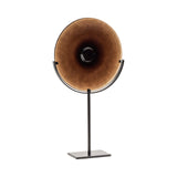 Miramar Tall Umber Blown Glass Disc with Stand