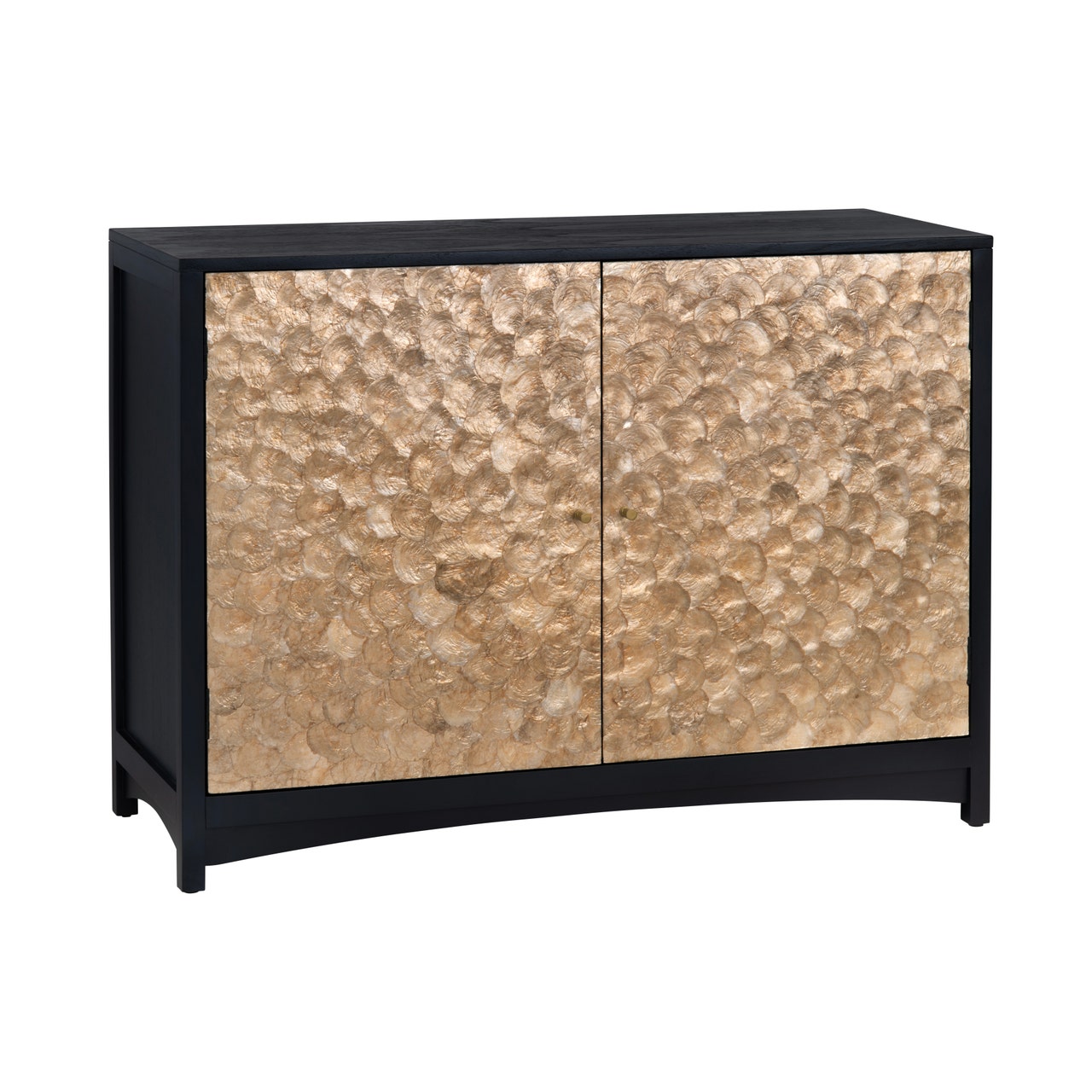Cayman Capiz Shell Cabinet in Black - Transitional Elegance with Spaci