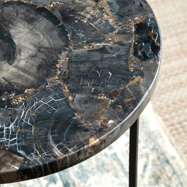 Pennington Petrified Wood Accent Table CVFNR4599 Crestview Collection