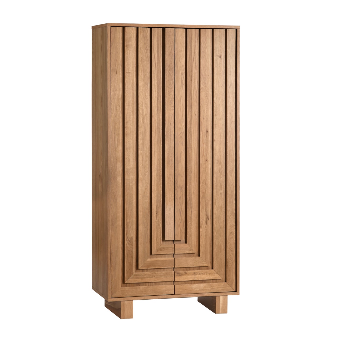 Dylan Tall Cabinet - Natural Transitional Design, Stained Finish, Spac
