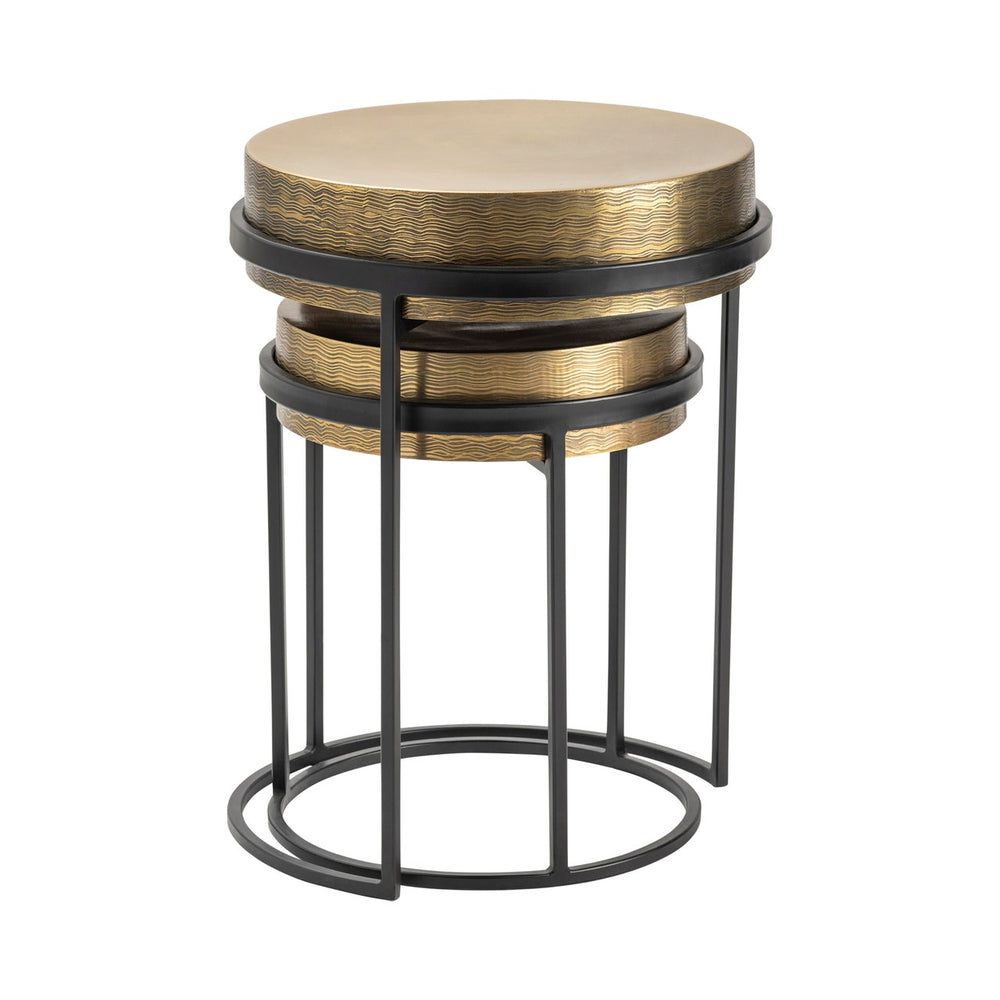 Hudson Textured Brass Nesting Tables CVFZNR007 Crestview Collection