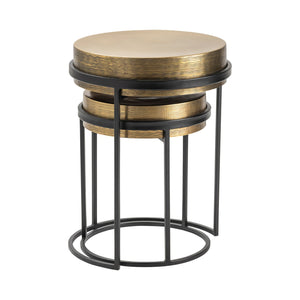 Hudson Textured Brass Nesting Tables CVFZNR007 Crestview Collection