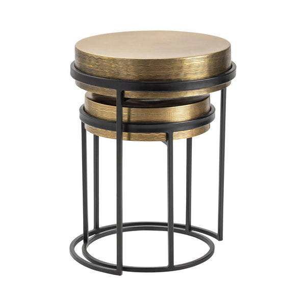 Hudson Textured Brass Nesting Tables CVFZNR007 Crestview Collection
