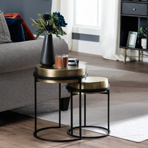 Hudson Textured Brass Nesting Tables CVFZNR007 Crestview Collection