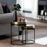 Hudson Textured Brass Nesting Tables CVFZNR007 Crestview Collection