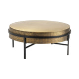 Hudson Textured Brass Cocktail Table CVFZNR008 Crestview Collection