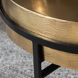 Hudson Textured Brass Cocktail Table CVFZNR008 Crestview Collection