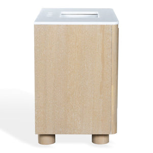Safavieh Cindybella Single Bathroom Vanity with Marble Top and Ceramic Sink in Natural Wood Tone 36 inches CVN1001A-36