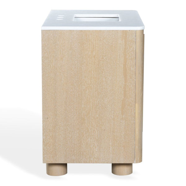 Safavieh Cindybella Single Bathroom Vanity with Marble Top and Ceramic Sink in Natural Wood Tone 36 inches CVN1001A-36