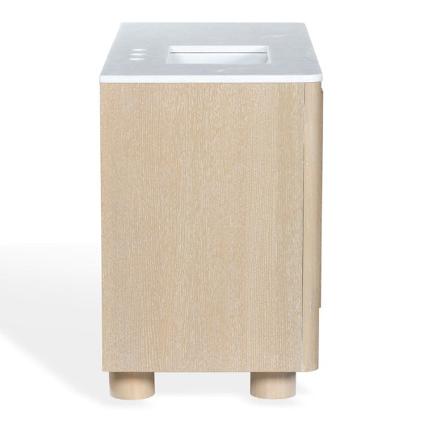 Safavieh Cindybella Single Bathroom Vanity with Marble Top and Ceramic Sink in Natural Wood Tone 48 inches CVN1001A-48