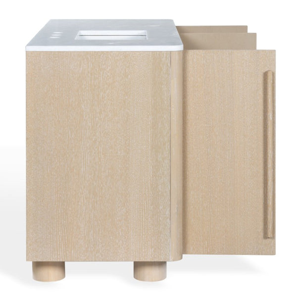 Safavieh Cindybella Single Bathroom Vanity with Marble Top and Ceramic Sink in Natural Wood Tone 48 inches CVN1001A-48