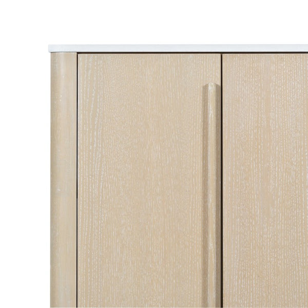 Safavieh Cindybella Single Bathroom Vanity with Marble Top and Ceramic Sink in Natural Wood Tone 48 inches CVN1001A-48