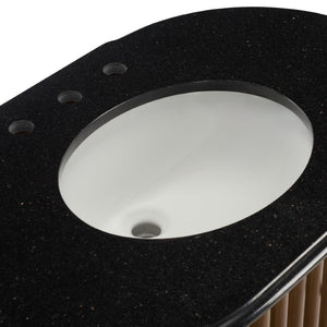 Safavieh Rosalisa Single Bathroom Vanity with Marble Top Integrated Ceramic Sink Walnut Wood Cabinet 36 inches CVN1002A-36