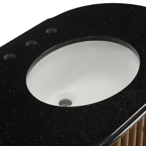 Safavieh Rosalisa Single Bathroom Vanity with Marble Top Integrated Ceramic Sink Walnut Wood Cabinet 48 inches CVN1002A-48