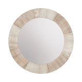 Langley Two Toned  Whitewashed Circular Wooden Wall Mirror CVTMR1824 Crestview Collection