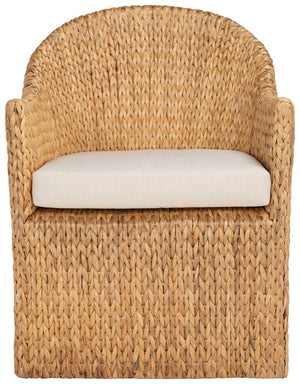 Safavieh SOLOMON Water Hyacinth Dining Chair – Handcrafted Natural Beige Upholstered Elegance for Your Home CWK2000A