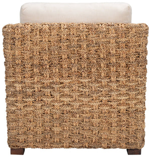 Safavieh GREGORY Natural Water Hyacinth Accent Chair – Plush Beige Upholstery for Cozy, Stylish Living Spaces CWK2001A