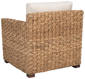 Safavieh GREGORY Natural Water Hyacinth Accent Chair – Plush Beige Upholstery for Cozy, Stylish Living Spaces CWK2001A