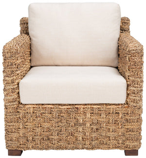 Safavieh GREGORY Natural Water Hyacinth Accent Chair – Plush Beige Upholstery for Cozy, Stylish Living Spaces CWK2001A