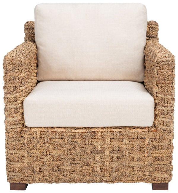 Safavieh GREGORY Natural Water Hyacinth Accent Chair – Plush Beige Upholstery for Cozy, Stylish Living Spaces CWK2001A